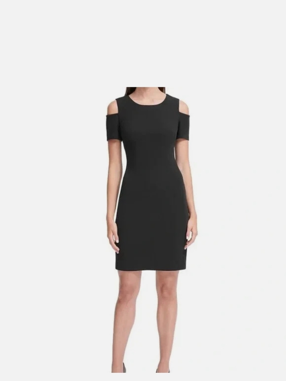 Tommy Hilfiger Black Cold-Shoulder Pencil Mini Dress